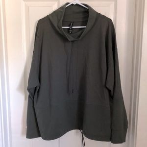 Athleta olive green funnel neck pullover
